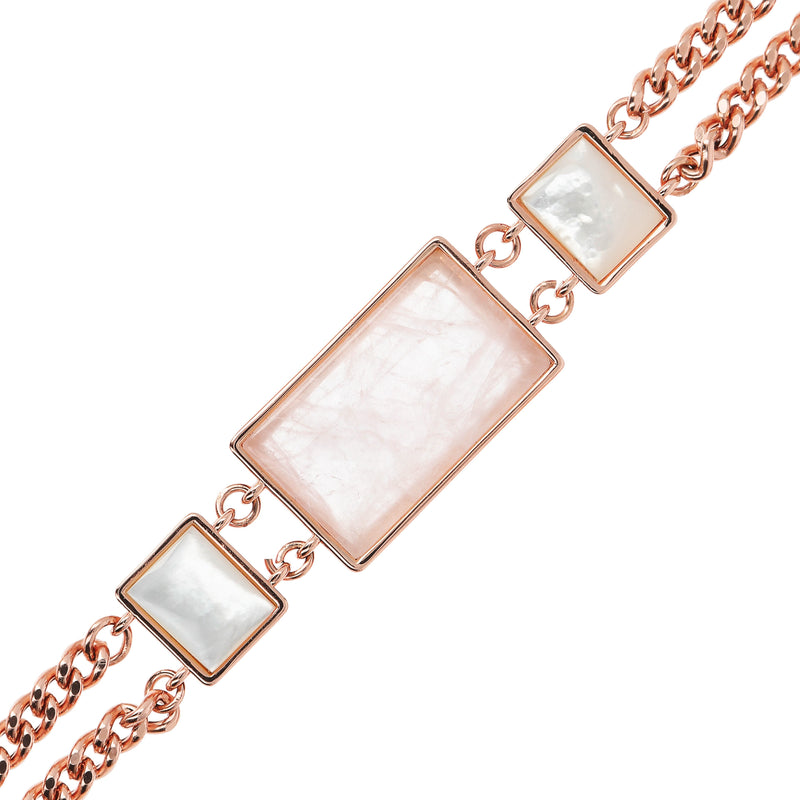 Bronzallure Rectangular Inserts in Natural Stone and Mother of Pearl Bracelet Bracelets Bronzallure 