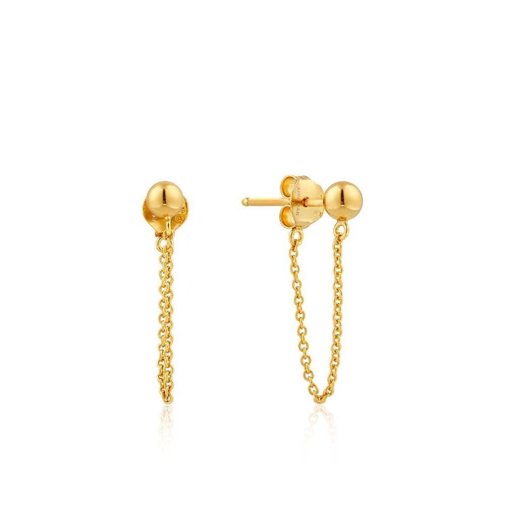 Ania Haie Modern Chain Stud Earrings - Gold Earrings Ania Haie 
