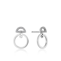 Ania Haie Shimmer Pavé Hoop Ear Jackets - Silver Earrings Ania Haie 