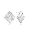 Ania Haie Crush Square Stud Earrings - Silver Earrings Ania Haie 