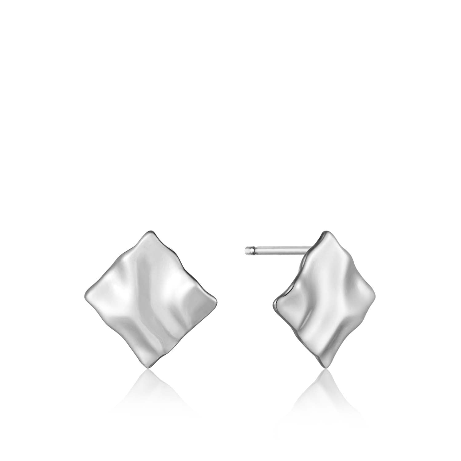 Ania Haie Crush Mini Square Stud Earrings - Silver Earrings Ania Haie 