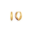 Ania Haie Claret Red Enamel Gold Sleek Huggie Hoop Earrings Earrings Ania Haie 