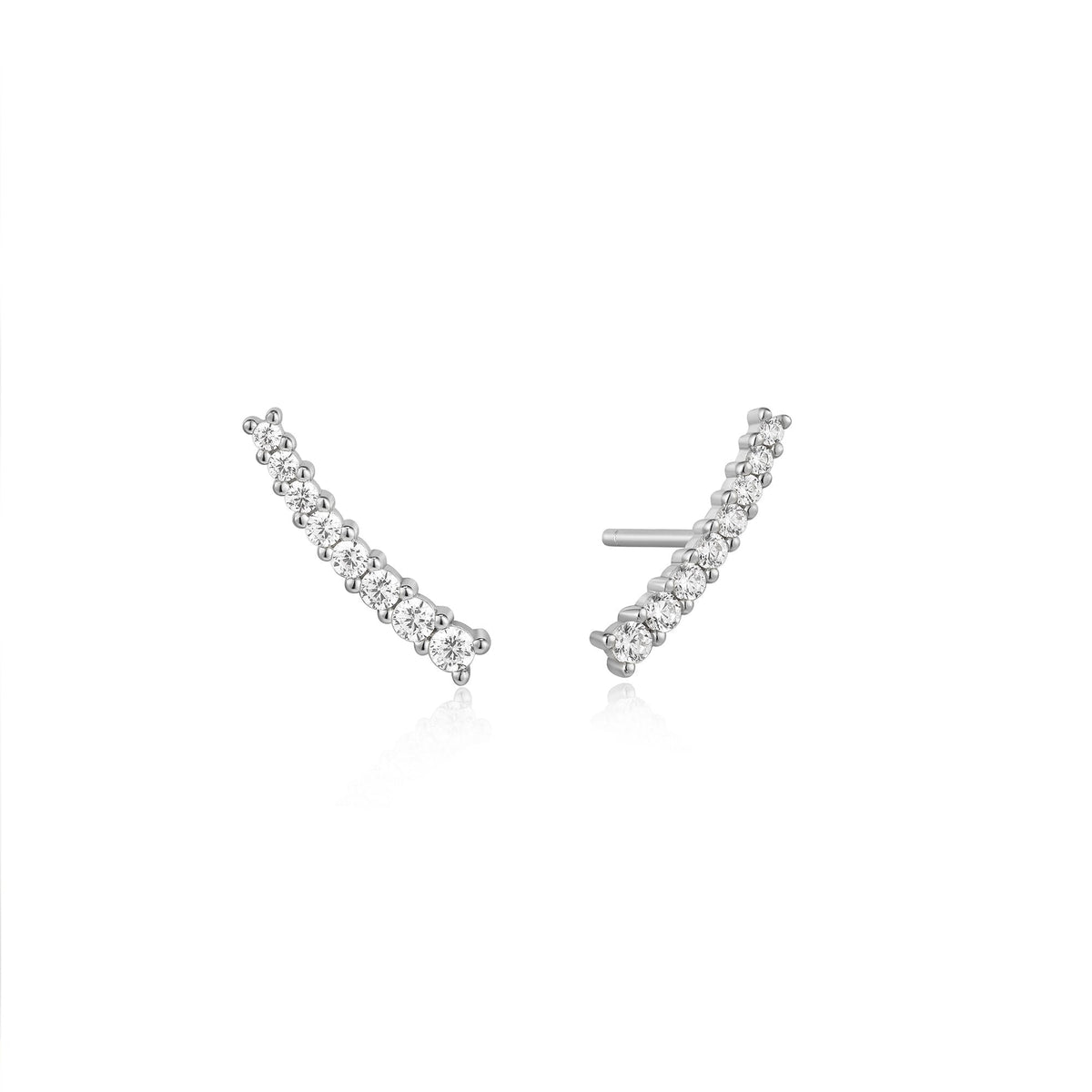 Silver Glam Crawler Stud Earrings Earrings Ania Haie 