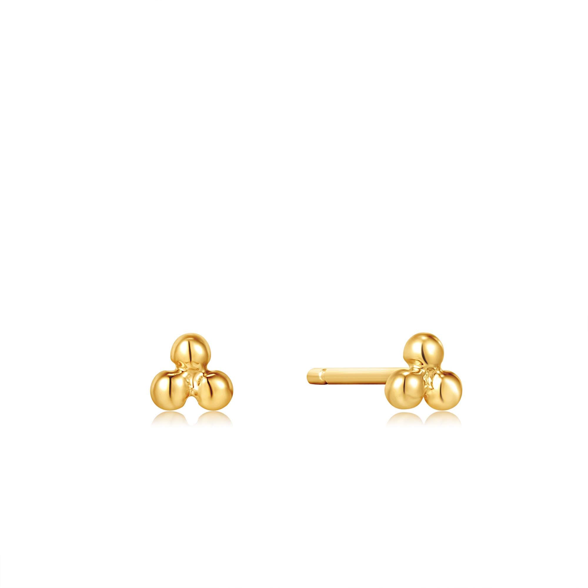Ania Haie 14kt Gold Triple Ball Stud Earrings earrings Ania Haie 