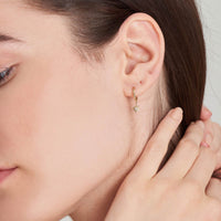Ania Haie 14kt Gold Natural Diamond Sunburst Huggie Hoop Earrings earrings Ania Haie 