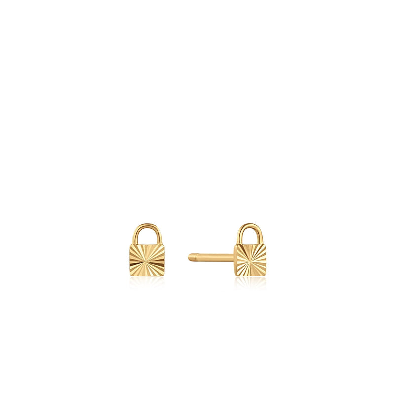 Ania Haie 14kt Gold Padlock Stud Earrings earrings Ania Haie 