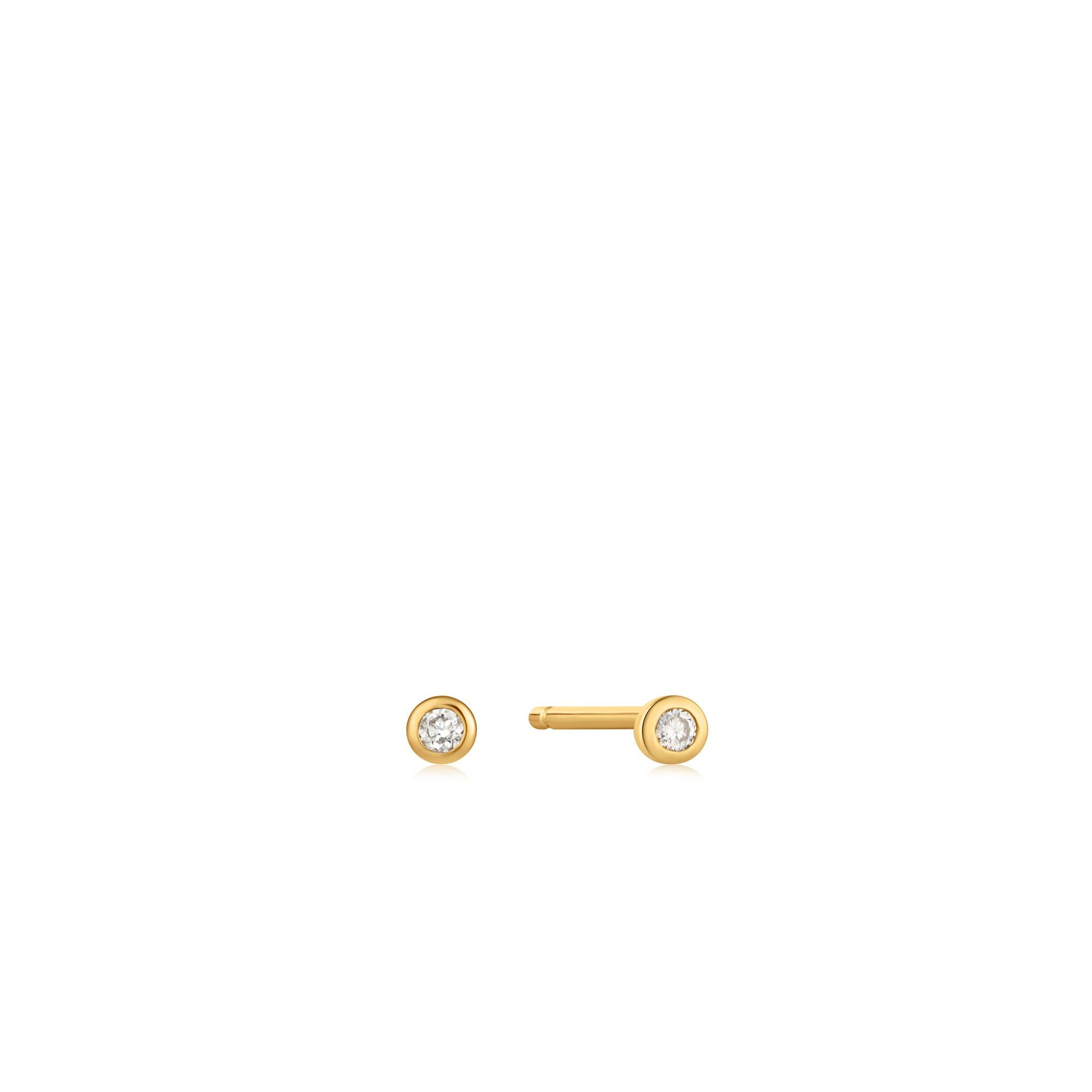 Ania Haie 14kt Gold Bezel Natural Diamond Stud Earrings earrings Ania Haie 