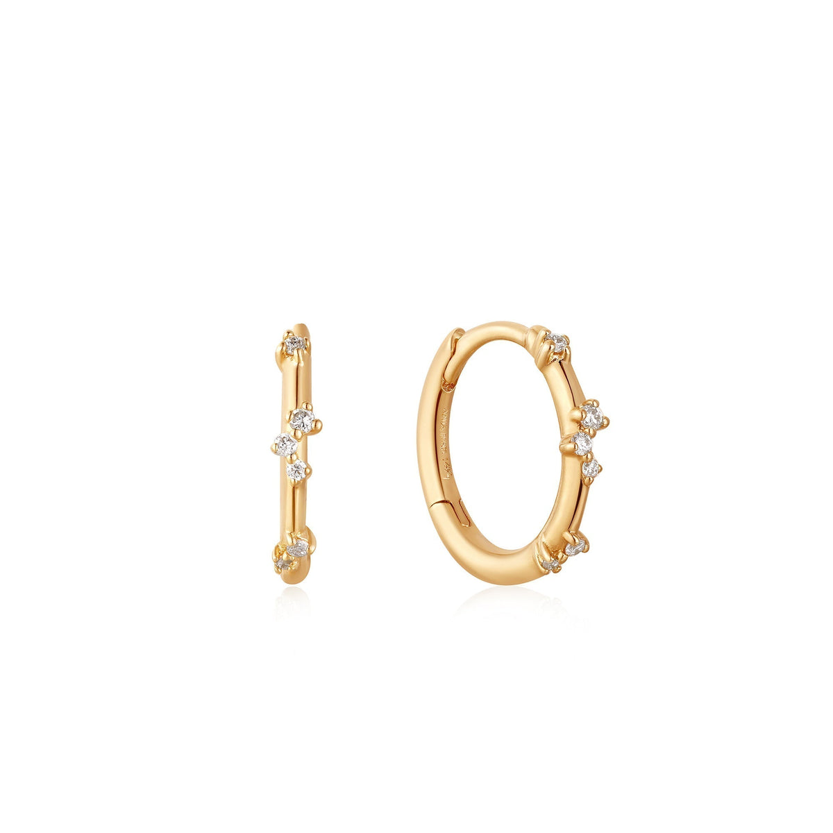 Ania Haie 14kt Gold Stargazer Natural Diamond Huggie Hoop Earrings Earrings Ania Haie 