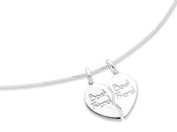 Sterling Silver Split Heart Best Friend Necklace Necklaces Bevilles 