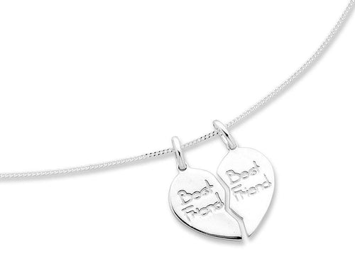 Sterling Silver Split Heart Best Friend Necklace Necklaces Bevilles 