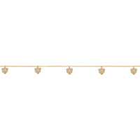 9ct Yellow Gold Silver Infused Rose Charm Anklet Anklets Bevilles 