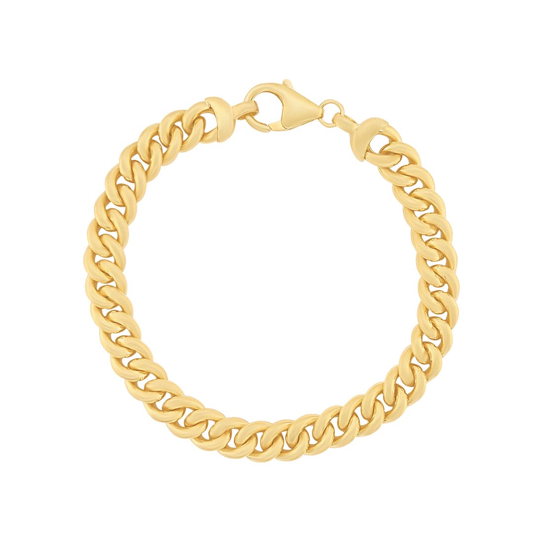 19cm 9ct Yellow Gold Silver Infused Round Curb Bracelet Bracelets Bevilles 