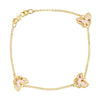 9ct Yellow Gold Silver Infused Pink Butterfly Bracelet Bracelets Bevilles 