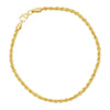 Rope Necklace 45cm in 9ct Yellow Gold Silver Infused