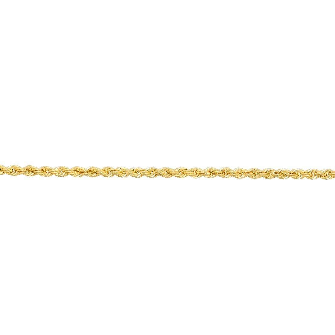 Rope Bracelet 19cm in 9ct Yellow Gold Silver Infused Bracelets Bevilles 