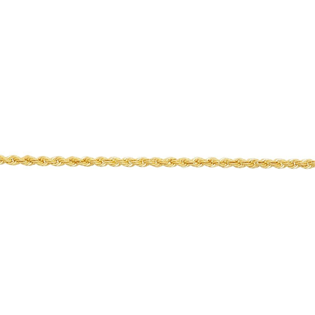 Rope Bracelet 19cm in 9ct Yellow Gold Silver Infused Bracelets Bevilles 