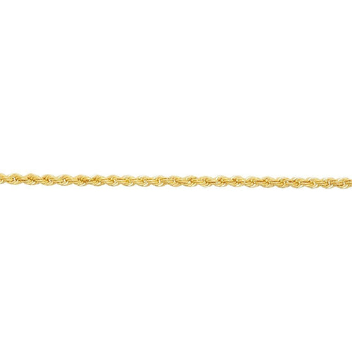 Rope Bracelet 19cm in 9ct Yellow Gold Silver Infused Bracelets Bevilles 