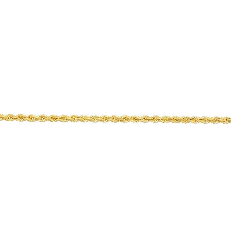 Rope Bracelet 19cm in 9ct Yellow Gold Silver Infused Bracelets Bevilles 