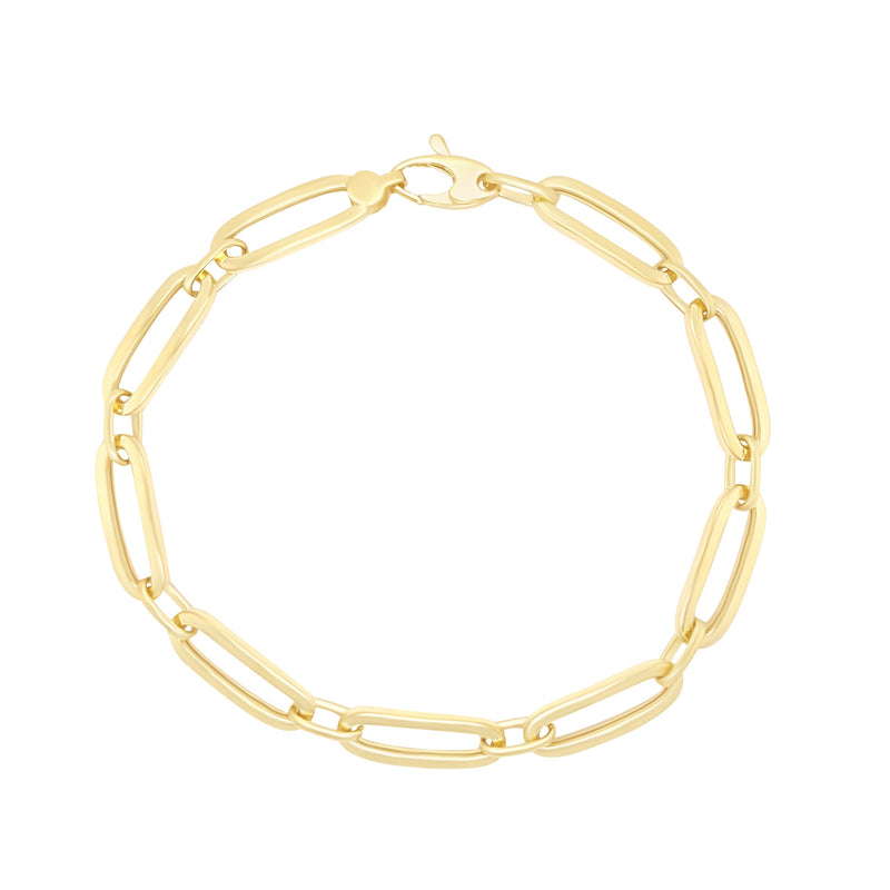 9ct Yellow Gold Silver Infused Oval Link Bracelet Bracelets Bevilles 