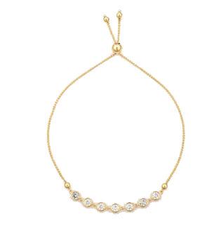 Cubic Zirconia Extendable Bracelet in Silver Filled 9ct Yellow Gold Bracelets Bevilles 