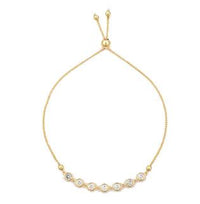 Cubic Zirconia Extendable Bracelet in Silver Filled 9ct Yellow Gold Bracelets Bevilles 