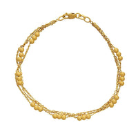 9ct Yellow Gold Silver Infused Strand & Bead Bracelet Bracelets Bevilles 