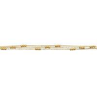 9ct Yellow Gold Silver Infused Strand & Bead Bracelet Bracelets Bevilles 