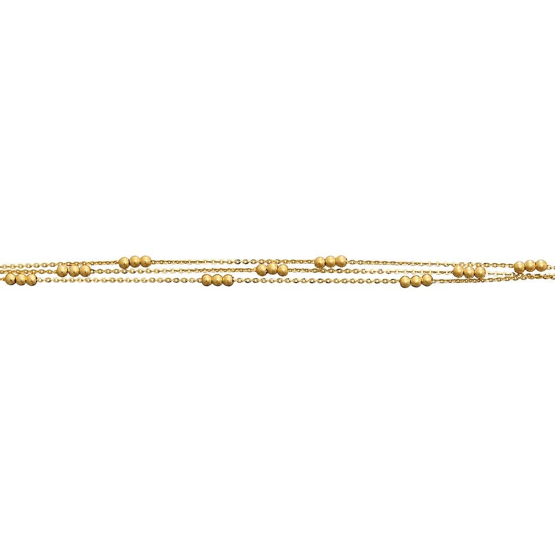 9ct Yellow Gold Silver Infused Strand & Bead Bracelet Bracelets Bevilles 