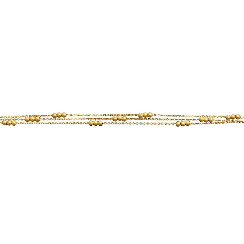 9ct Yellow Gold Silver Infused Strand & Bead Bracelet Bracelets Bevilles 