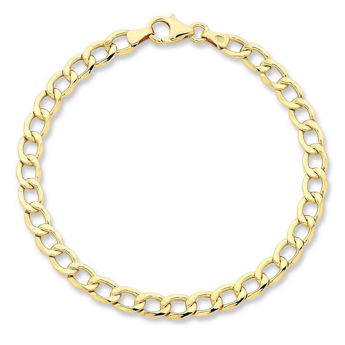 9ct Yellow Gold Silver Infused Bracelet 19cm Bracelets Bevilles 