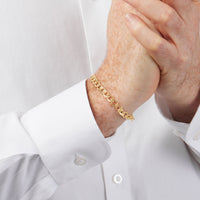 9ct Yellow Gold Silver Infused Bracelet 19cm Bracelets Bevilles 