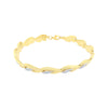 9ct Yellow Gold Silver Infused Two Tone Fancy Bracelet Bracelets Bevilles 