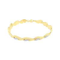 9ct Yellow Gold Silver Infused Two Tone Fancy Bracelet Bracelets Bevilles 