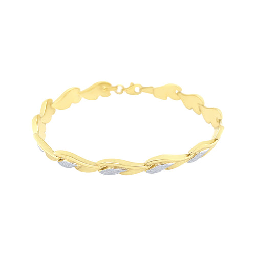 9ct Yellow Gold Silver Infused Two Tone Fancy Bracelet Bracelets Bevilles 