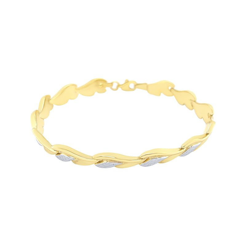 9ct Yellow Gold Silver Infused Two Tone Fancy Bracelet Bracelets Bevilles 