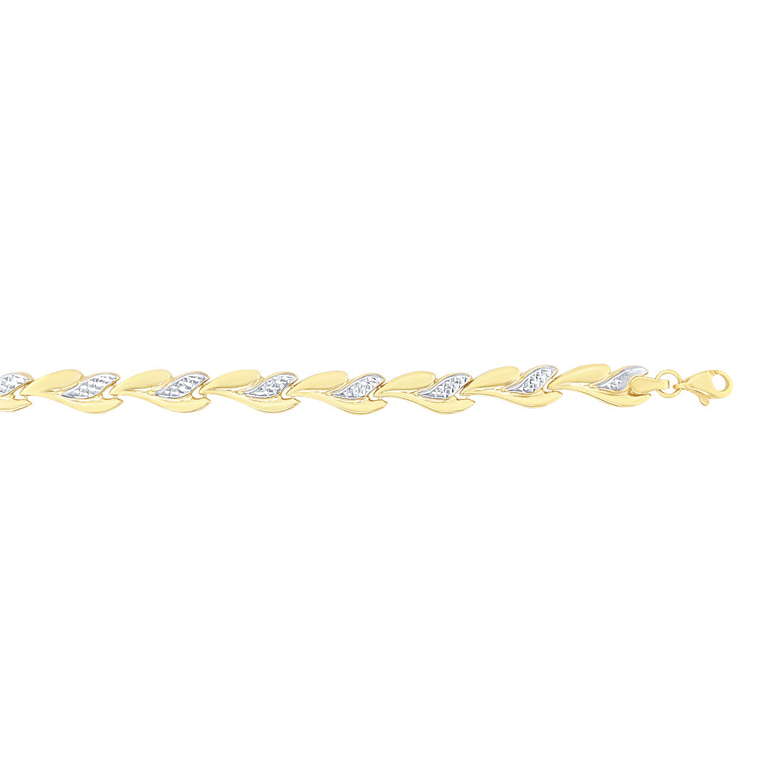 9ct Yellow Gold Silver Infused Two Tone Fancy Bracelet Bracelets Bevilles 