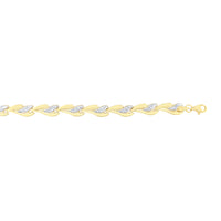 9ct Yellow Gold Silver Infused Two Tone Fancy Bracelet Bracelets Bevilles 