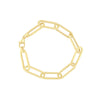 9ct Yellow Gold Silver Infused Oval Link Bracelet Bracelets Bevilles 