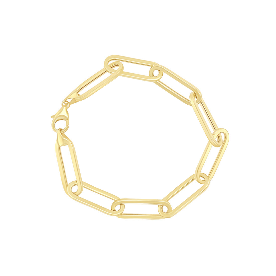 9ct Yellow Gold Silver Infused Oval Link Bracelet Bracelets Bevilles 