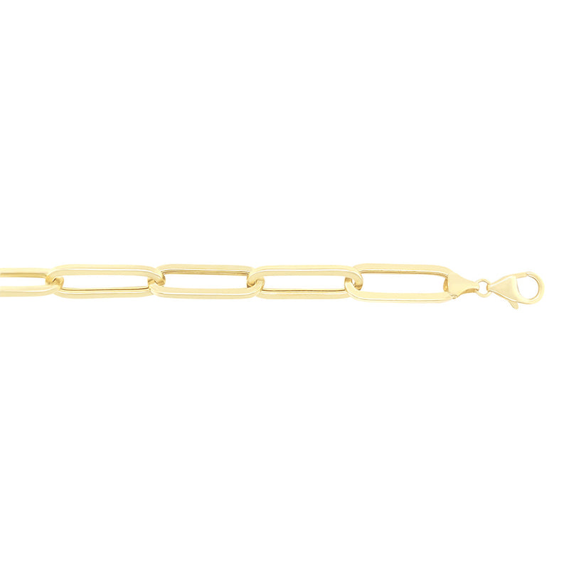 9ct Yellow Gold Silver Infused Oval Link Bracelet Bracelets Bevilles 