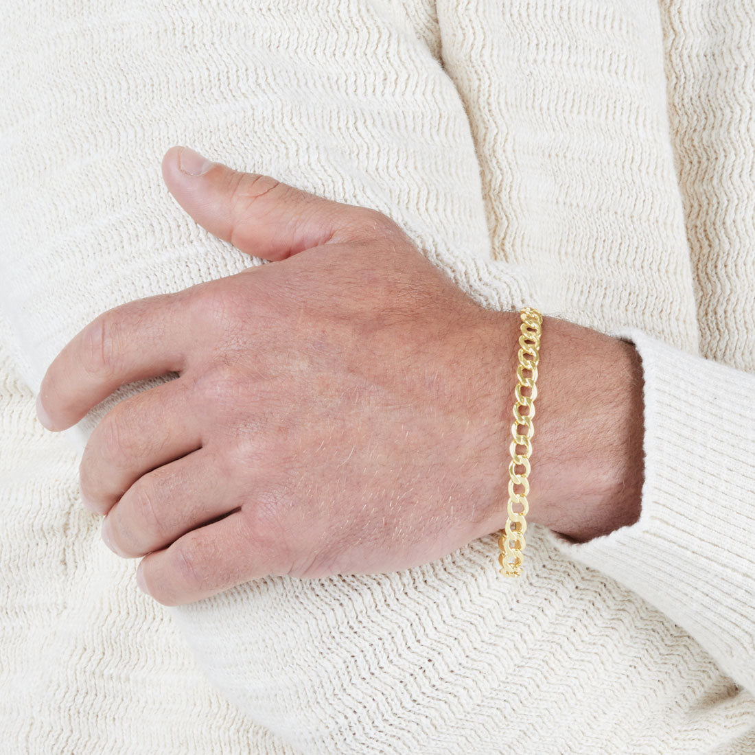 9ct Yellow Gold Silver Infused Curb Bracelet Bracelets Bevilles 