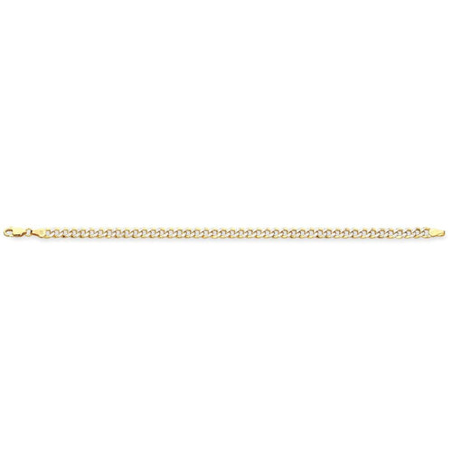 9ct Yellow Gold Silver Infused 2 Tone Curb Bracelet Bracelets Bevilles 