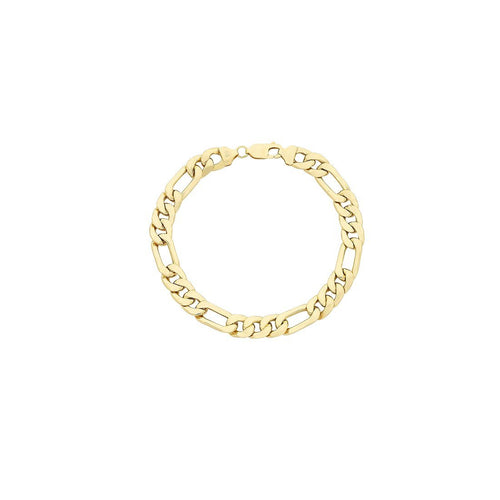 9ct Yellow Gold Silver Infused 1/3 Figaro Bracelet Bracelets Bevilles 