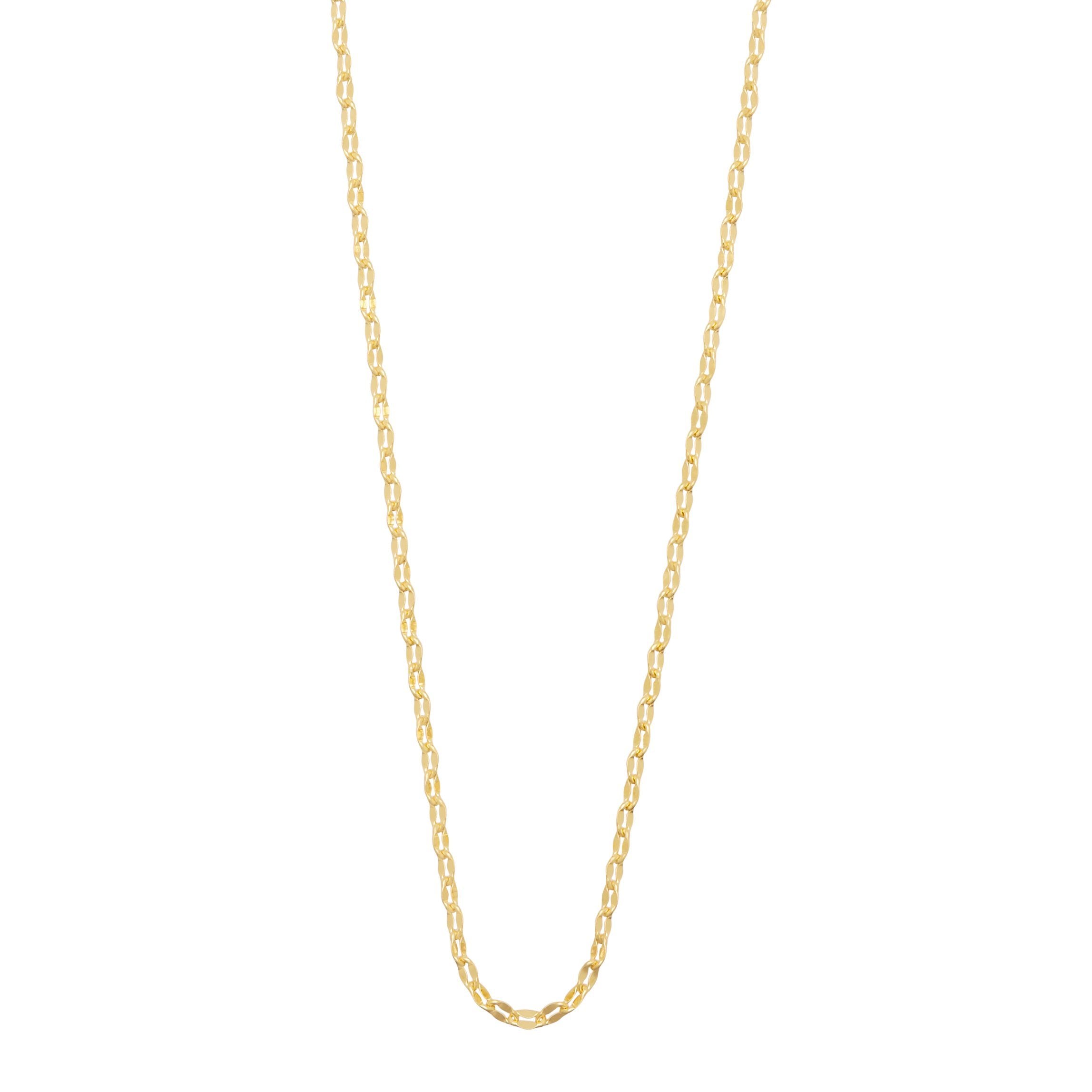 Cable Necklace 45cm in 9ct Yellow Gold Silver Infused Necklaces Bevilles 