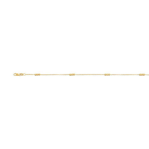 9ct Yellow Gold Silver Infused Diamond Cut Balls Cable Link Necklace 45cm Necklaces Bevilles 