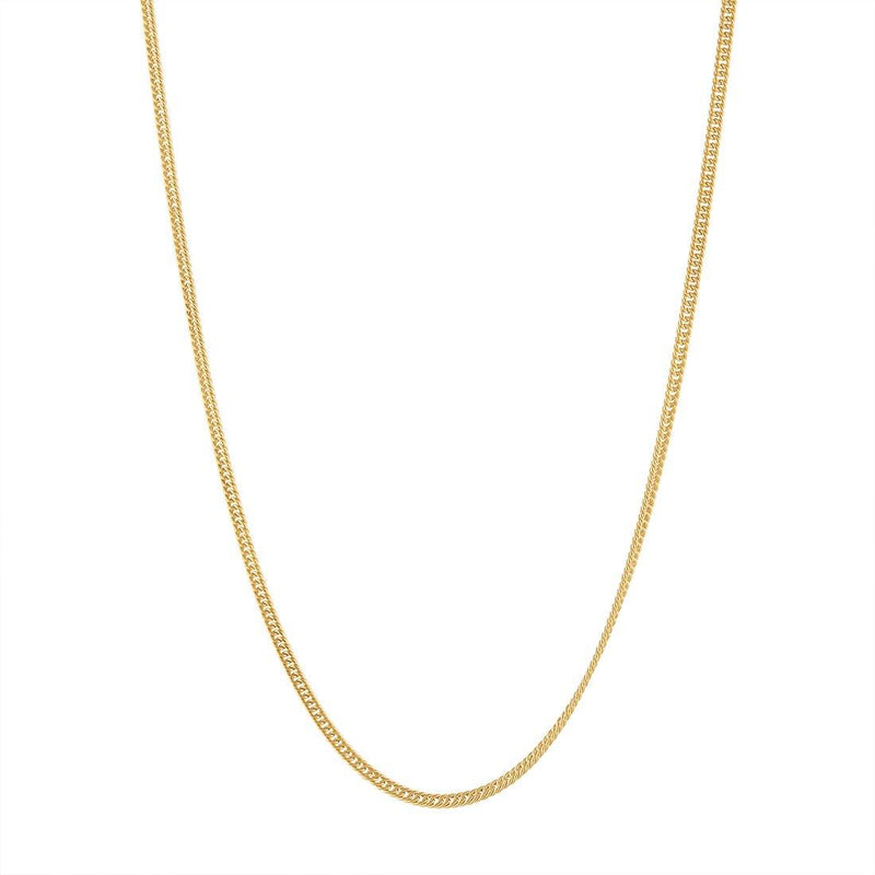 9ct Yellow Gold Silver Infused Round Curb Chain Necklace 55cm Necklaces Bevilles 