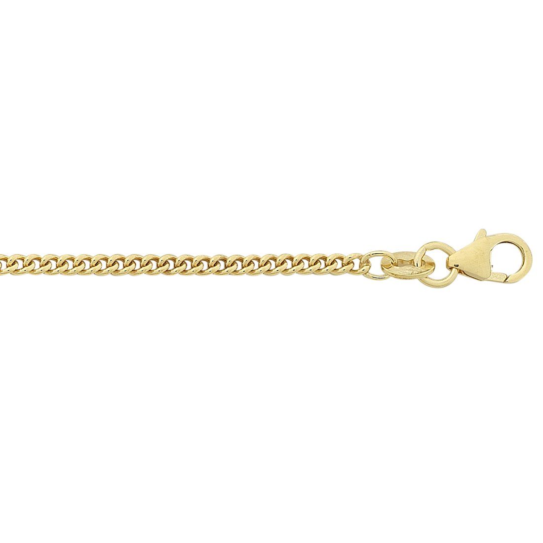 9ct Yellow Gold Silver Infused Curb Chain Necklace 75cm Necklaces Bevilles 