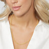 9ct Yellow Gold Silver Infused Four Sided Curb Necklace 55cm Necklaces Bevilles 