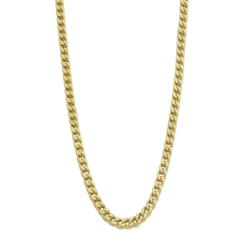 9ct Yellow Gold Silver Infused 4 Sided Curb Necklace 65cm Necklaces Bevilles 