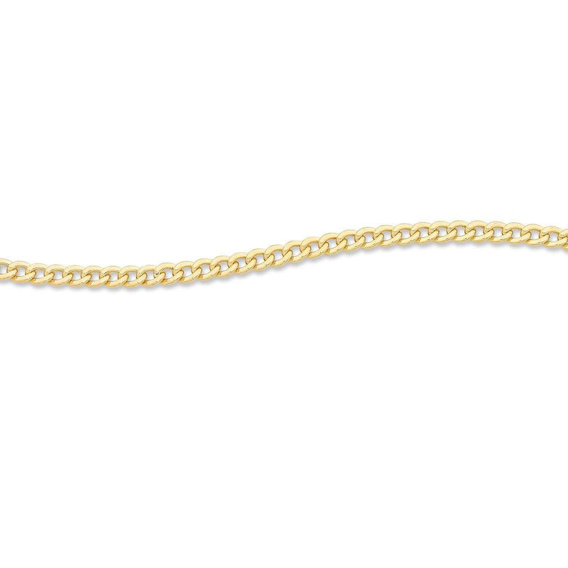 9ct Yellow Gold Silver Infused Curb Chain Necklace 45cm Necklaces Bevilles 